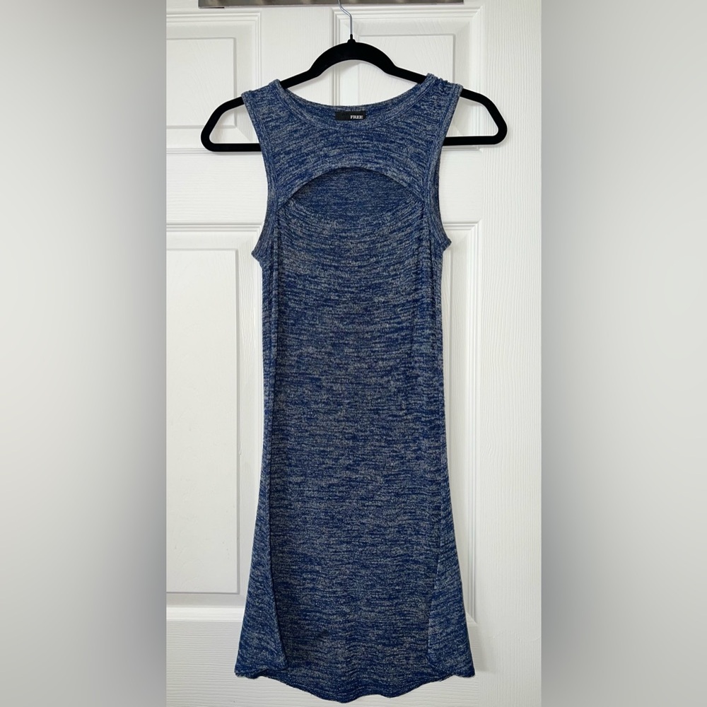 Aritzia Blue Sleeveless Knit Dress